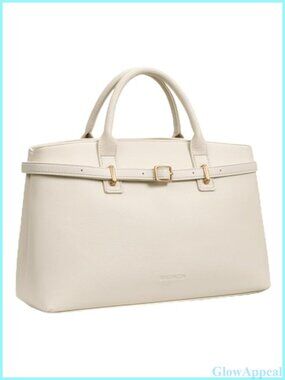 Vegan Leather Satchel Bag Medium Structured Work Tote Multi-Way Carry